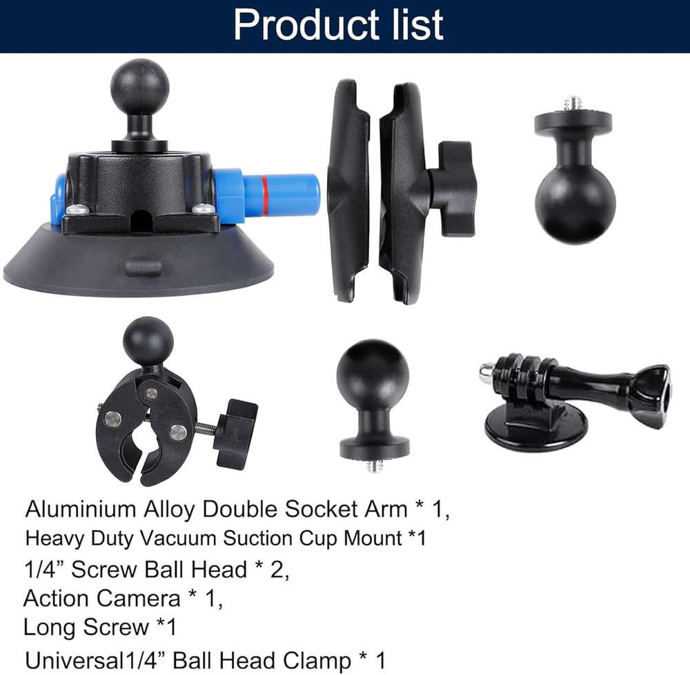Camera Air Pump Vacuum Suction Cup Handlebar Mount Kit Compatible with Insta360