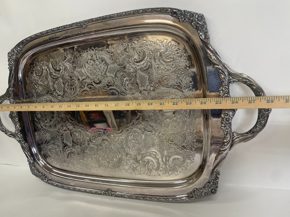 Vintage Silver Plated Tray with Handles