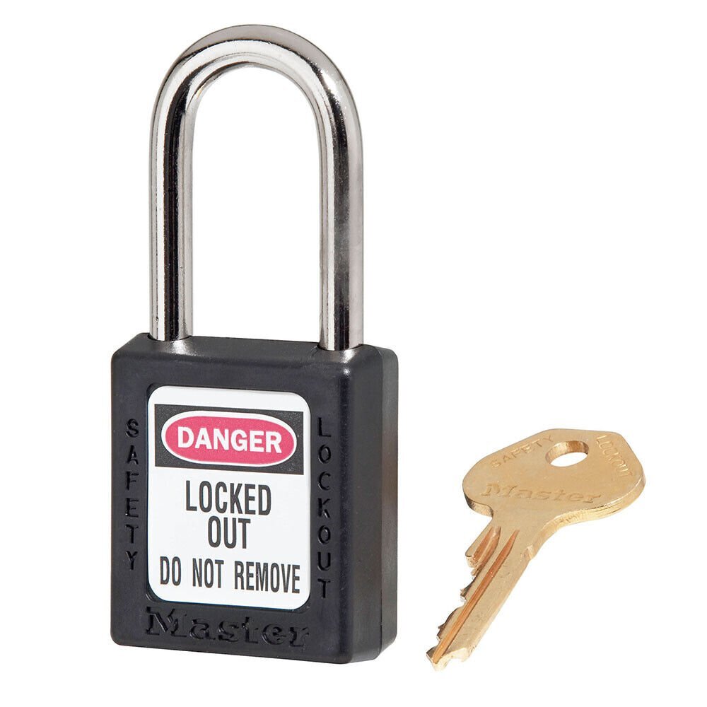 Master Lock 410BLK KD Safety Padlock Black, Keyed Different 1 Key