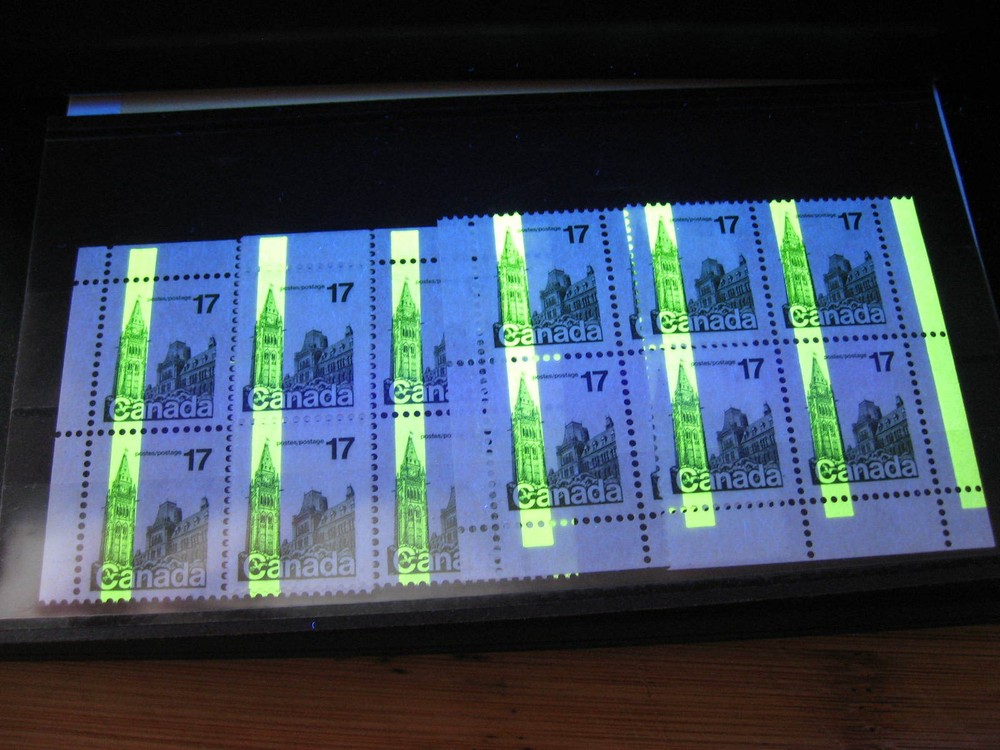 Canada 1 bar tag error Sc 790 MNH matched set corner blocks ex Bileski