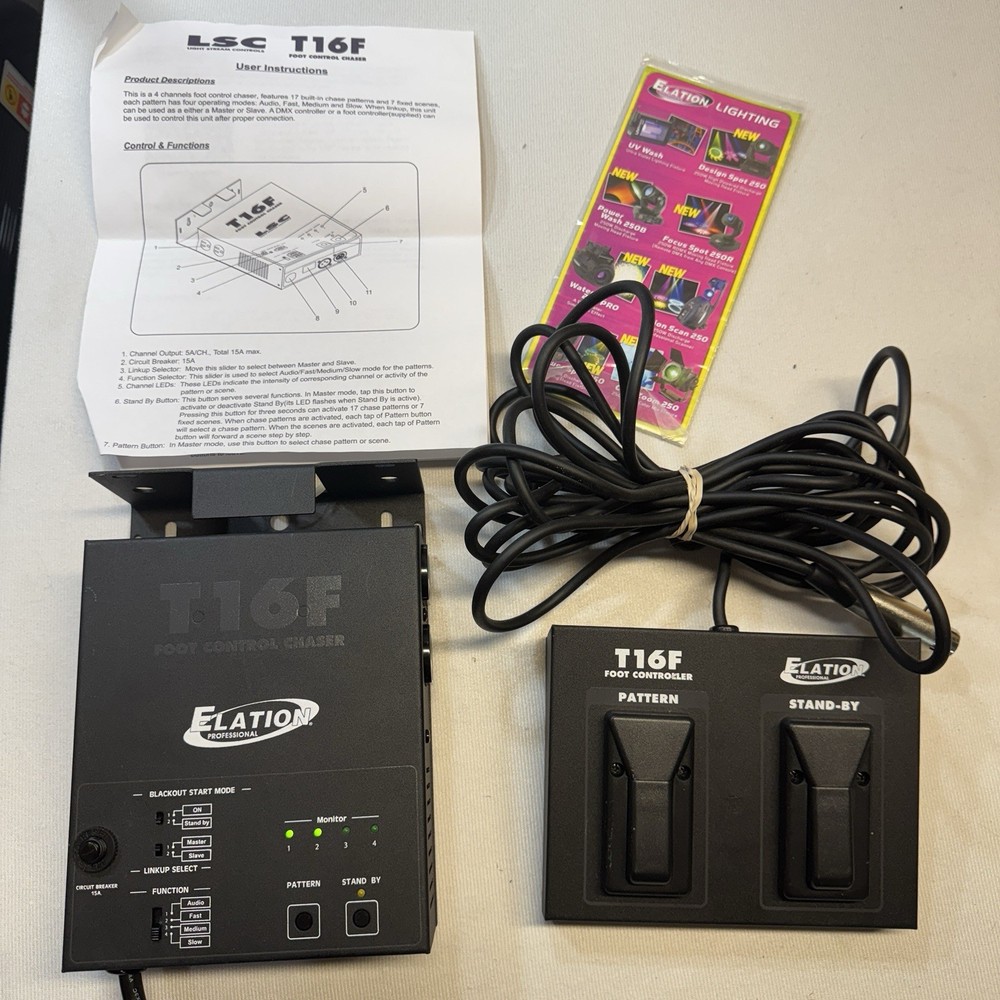 Elation Pro T16F Foot Control Chaser And Controller Pattern Stand-by Working