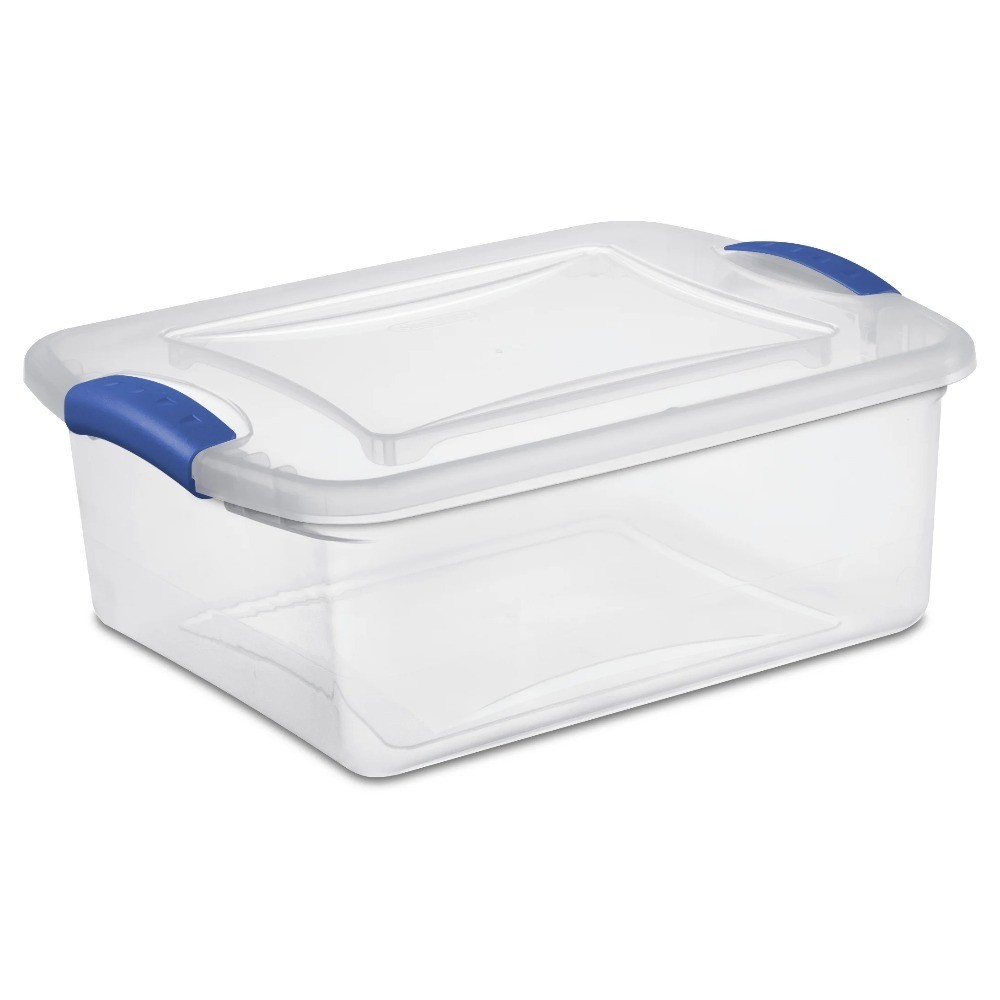 Clear Plastic Storage Bins with Latching Lids 15 Quart 3-Pack Organizing