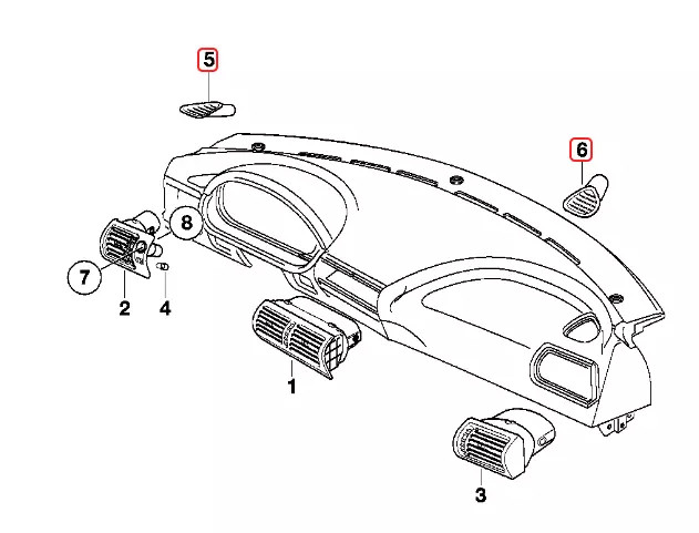 BMW Z3 Windshield Defroster Vent | Left & Right Set | Side Dash Vent | E36/7