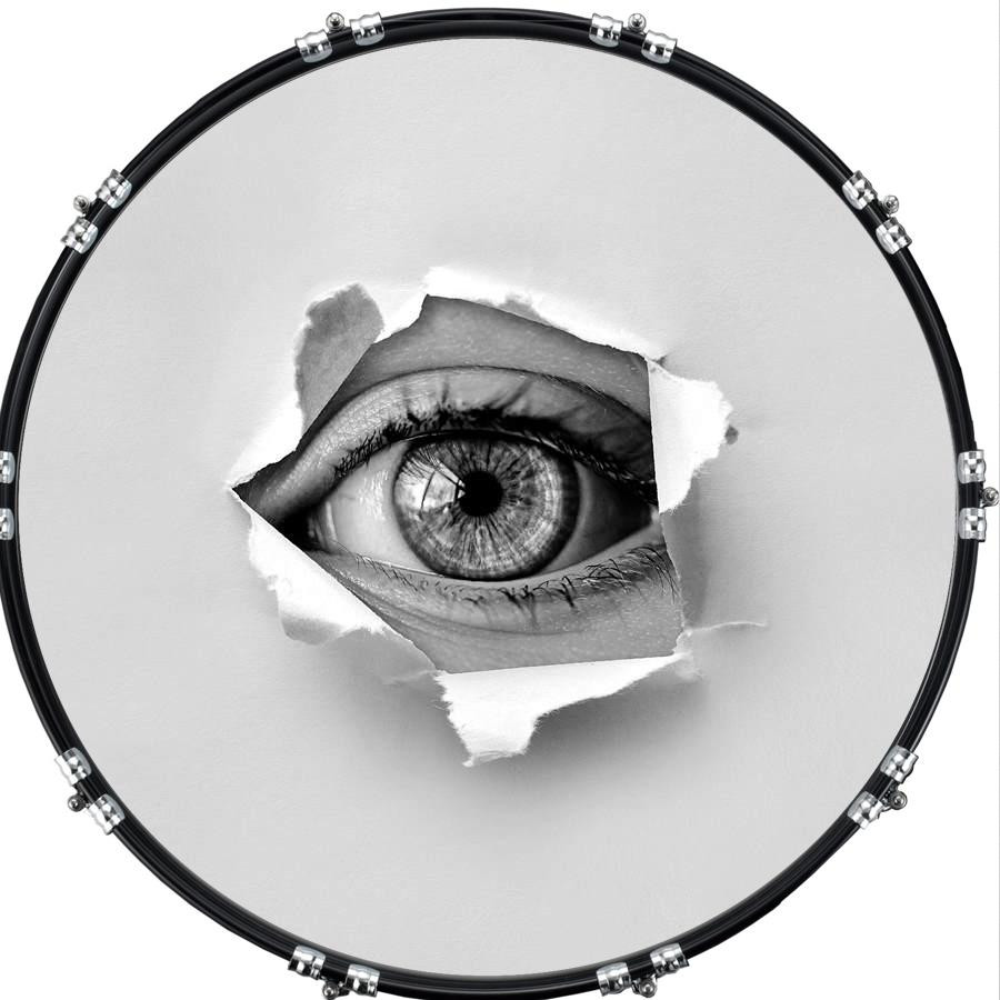 20" Custom Bass Kick Drum Front Head Graphical Eye Emerge 2