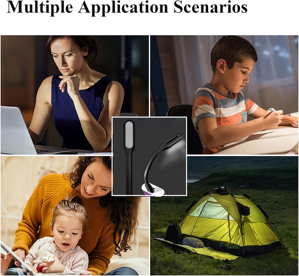 Mini Flexible Light, Portable USB Led Reading Night Lamp for PC Laptop Computer