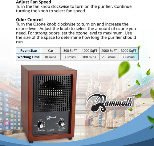 Mammoth Ion and Ozone Generator 3000 mg/hour, Adjustable 3000 Cherry