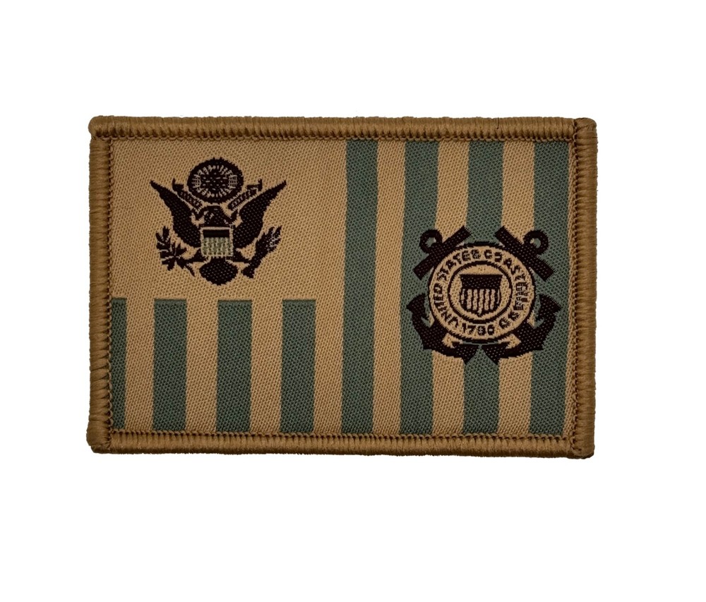 USCG Arid Ensign - Embroidered Tactical Morale Patch with hook backing