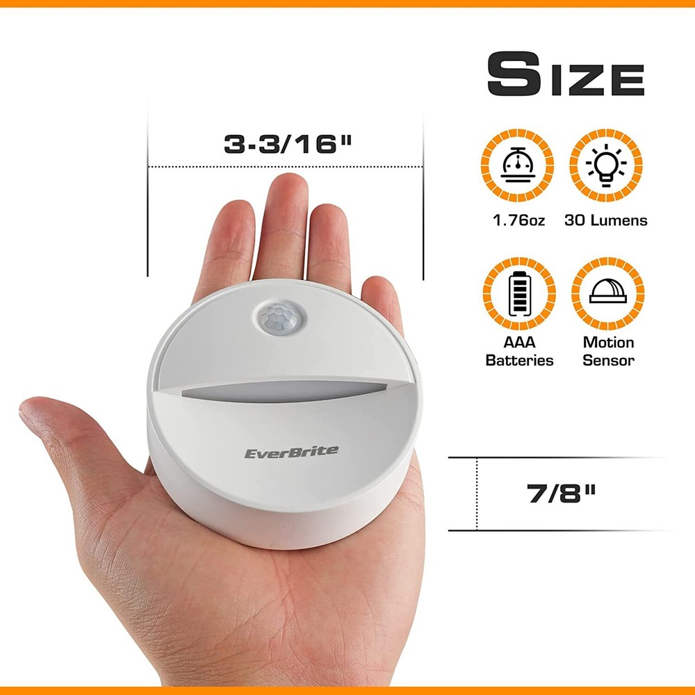 EverBrite LED Motion Sensor Night Light, Automated On& Off with 18 AAA Batteries