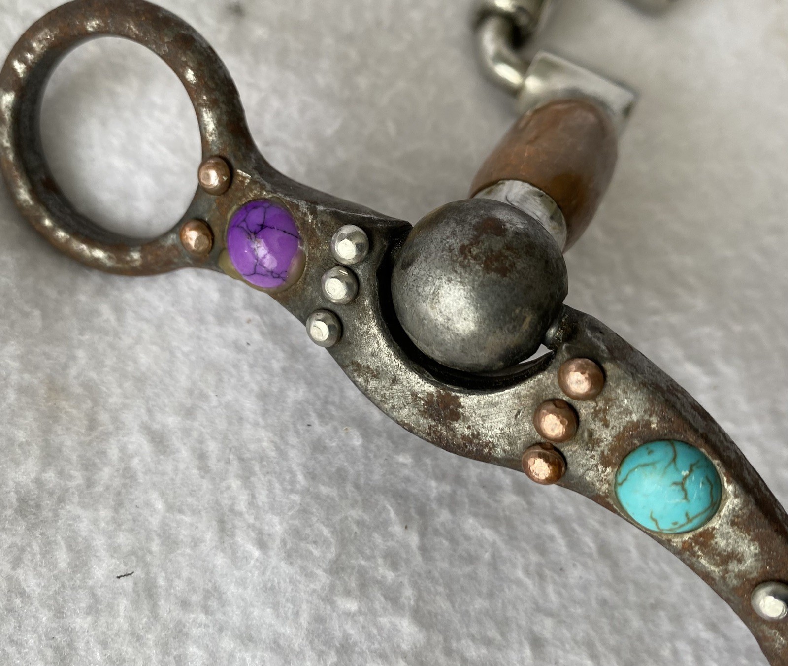 Professional's Choice Stone Dot Ballhinge Cheek ~ 5-1/4" Hinged Port Mouth Bit