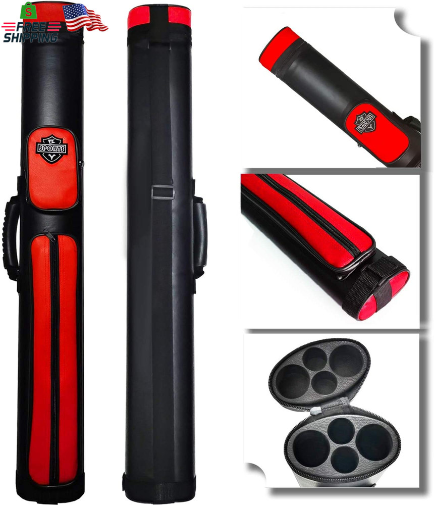 2X2 Hard Cue Case Oval Pool Cue Billiard Stick Carrying Case
