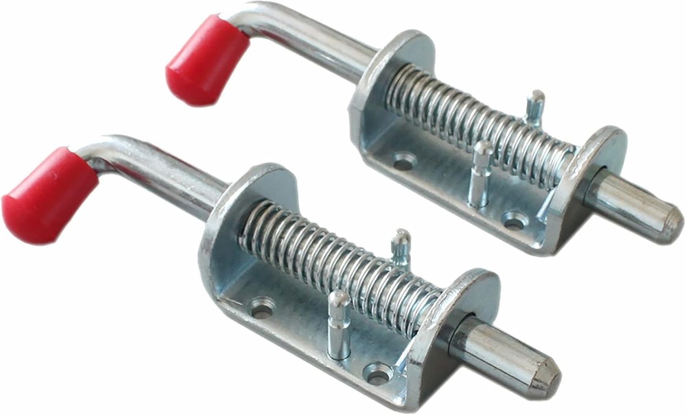 2 Pcs Trailer Spring Latch Pin, 1/2 Inch Barrel Bolt Spring Loaded Silver Latch