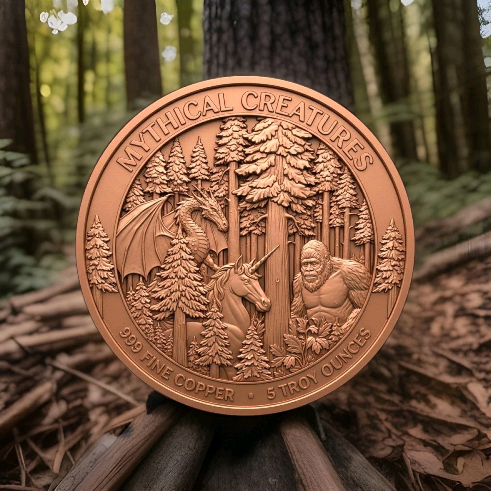 5 Troy Ounces Fine Copper The Troll: Mythical Creatures Mintage 1,000 PRE-ORDER