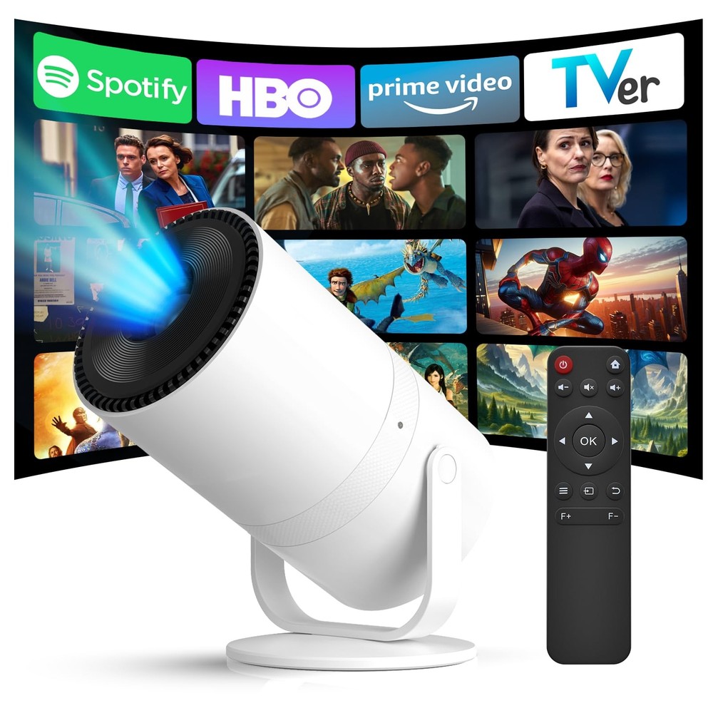 [Built-in Apps] Mini Projector with WiFi and Bluetooth & Android 12, Electric...