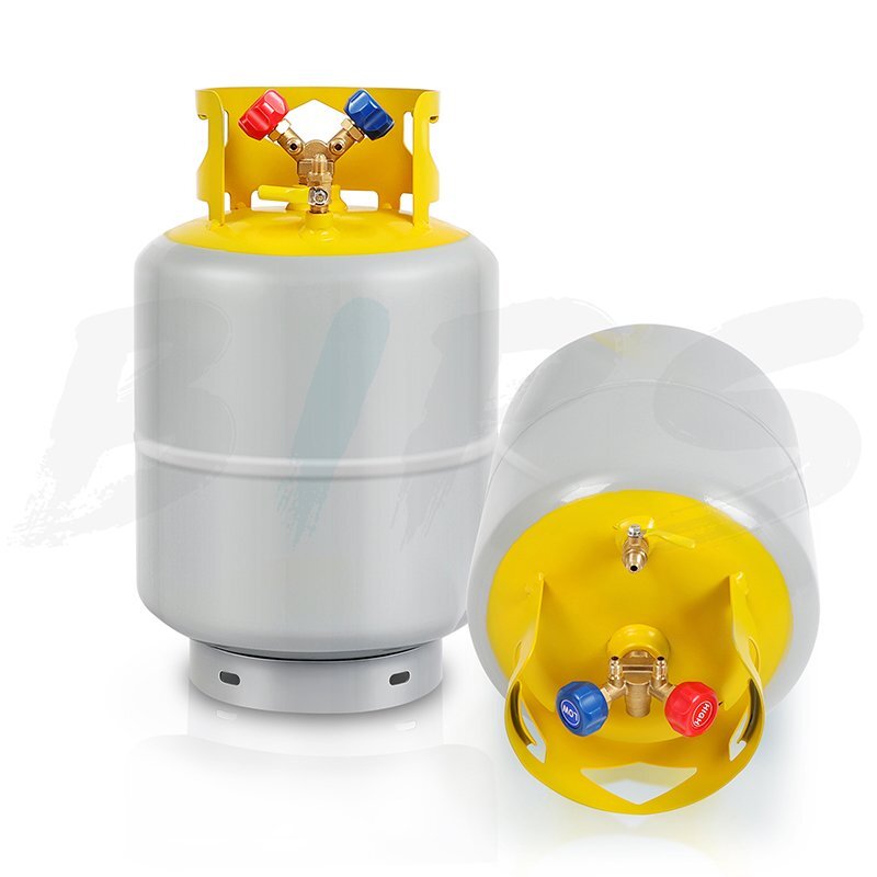 50lb Yellow-Gray Refrigerant Tank Y-Shaped Valve for Liquid/Steam Cylinder Tank