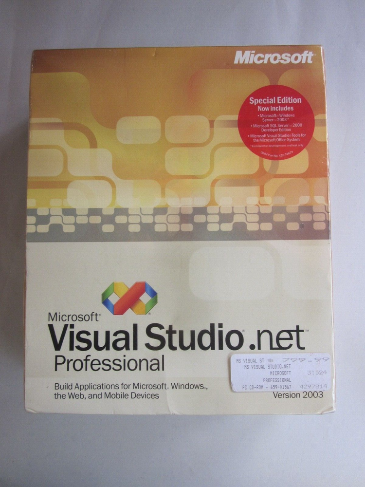 NEW Visual Studio .Net 2003 Professional Full Retail Version Includes SQL/SERVER