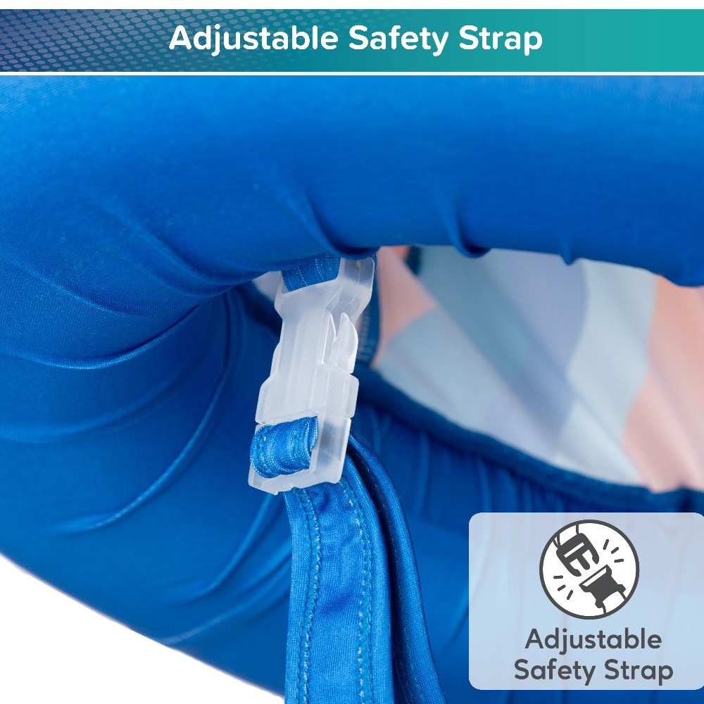 Inflatable Tot Trainer Pool Float with Adjustable Strap, Ages 2-4,25-37 lbs,Blue