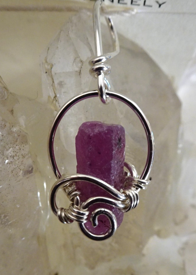 Ruby Crystal Pendant - Maya Canyon - Sterling Silver j3522