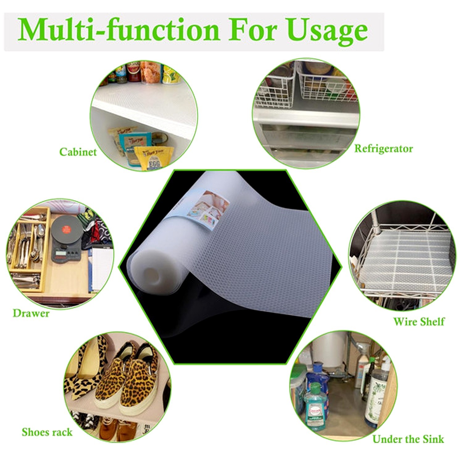 Cabinet Liners Non Slip Waterproof Clear Kitchen Drawer Shelf Liner 20 Feet Long