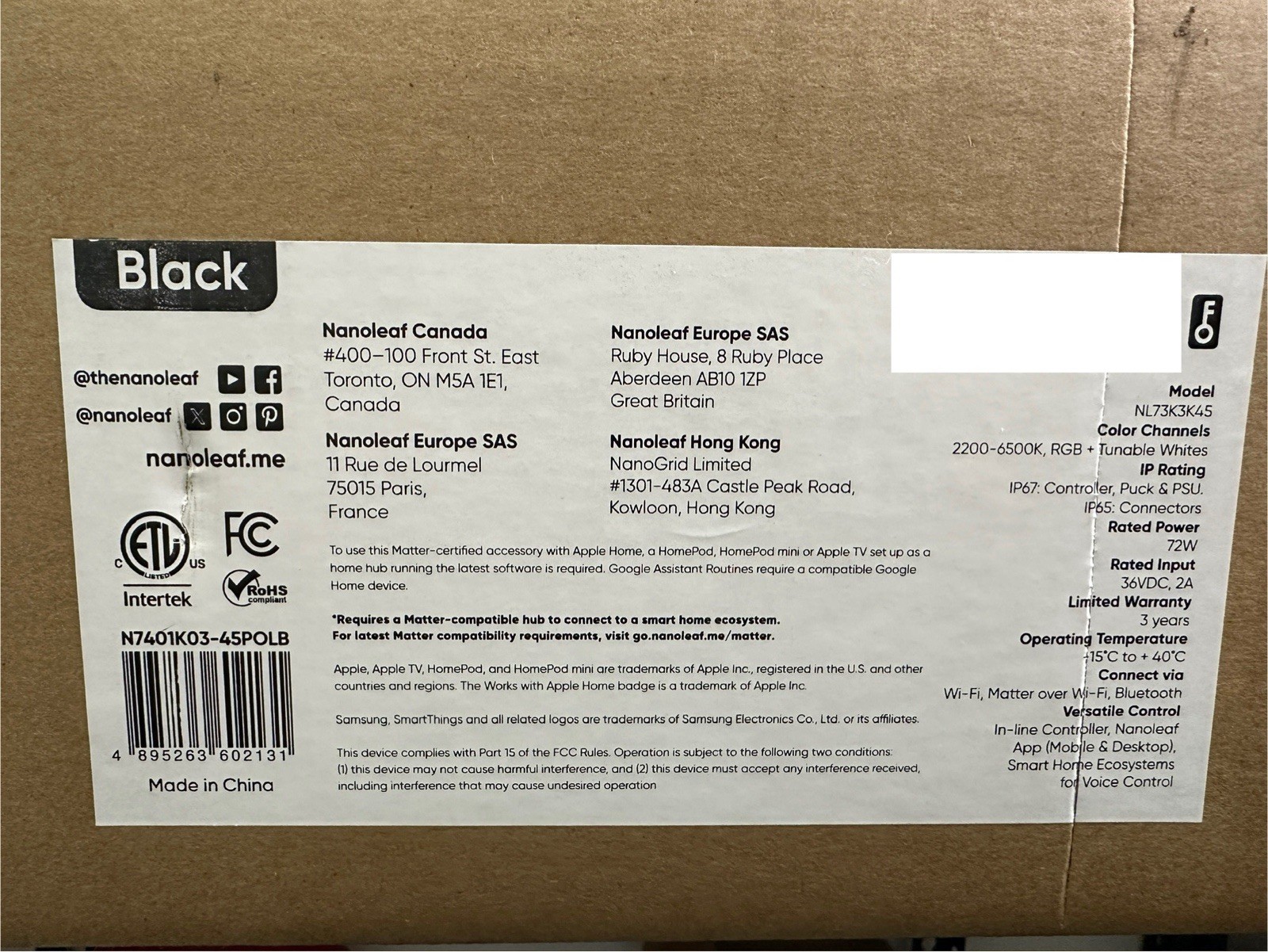 Nanoleaf Matter Permanent Outdoor Lights 147ft/45 m - 90 LED Pucks - NEW!