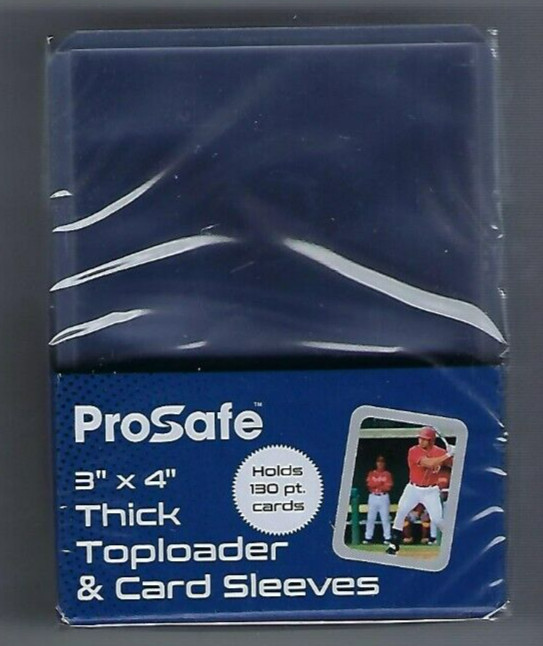 20 -  Pro Safe 3 x 4 130pt  Topload  & Sleeves Card Holders SUPER THICK
