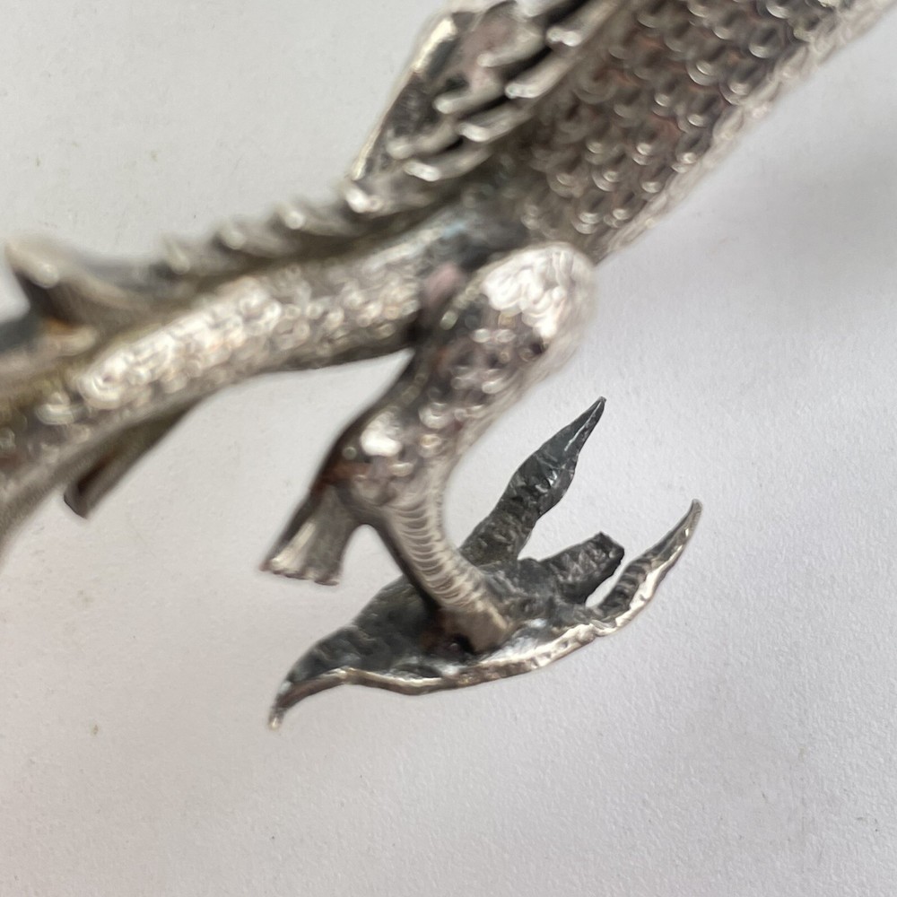Antique Chinese Export Solid Silver Dragon Figures Miniature Possibly Wang Hing