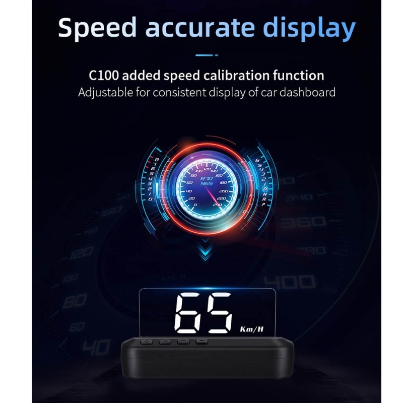 HUD Head-up Display Speedometer with Overspeed Alarm Direction Distance