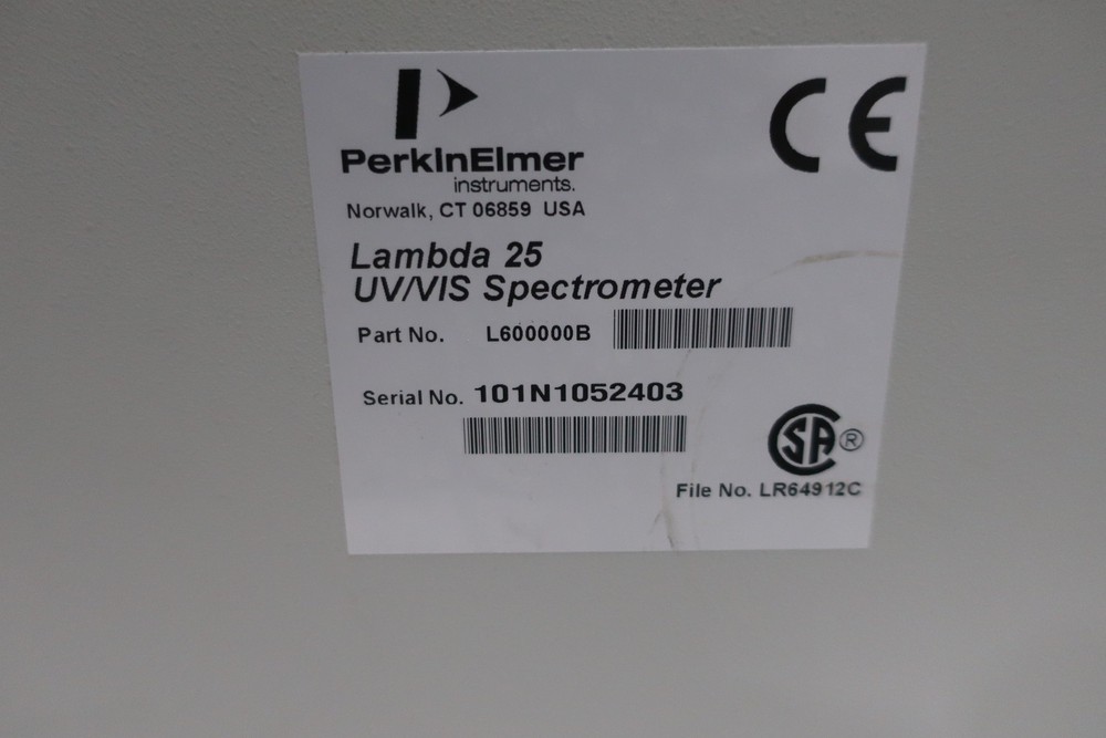 Perkin Elmer L600000B Lambda 25 Uv/vis Spectrometer