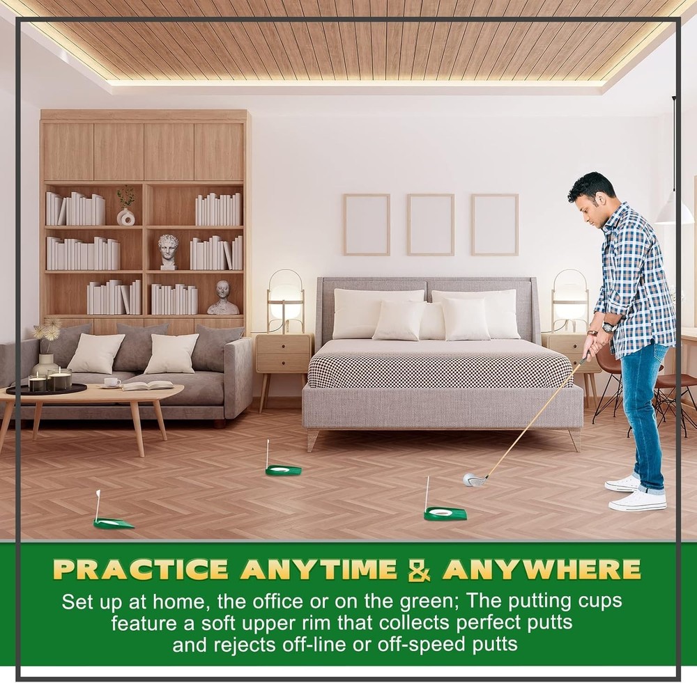 Golf Putting Practice Cup Hole Training Aids Golf Accessories Training Putter...