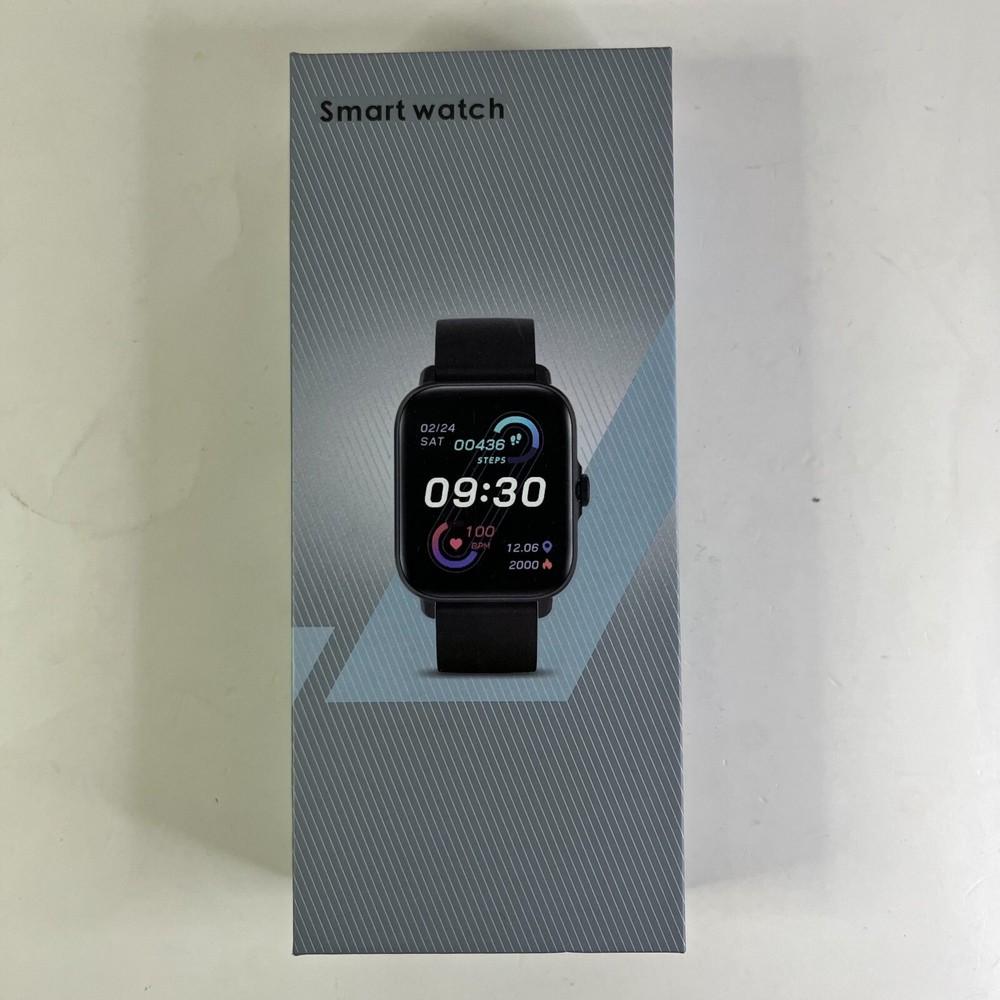 Smart Watch for iPhone or Android Waterproof Step Tracker Black