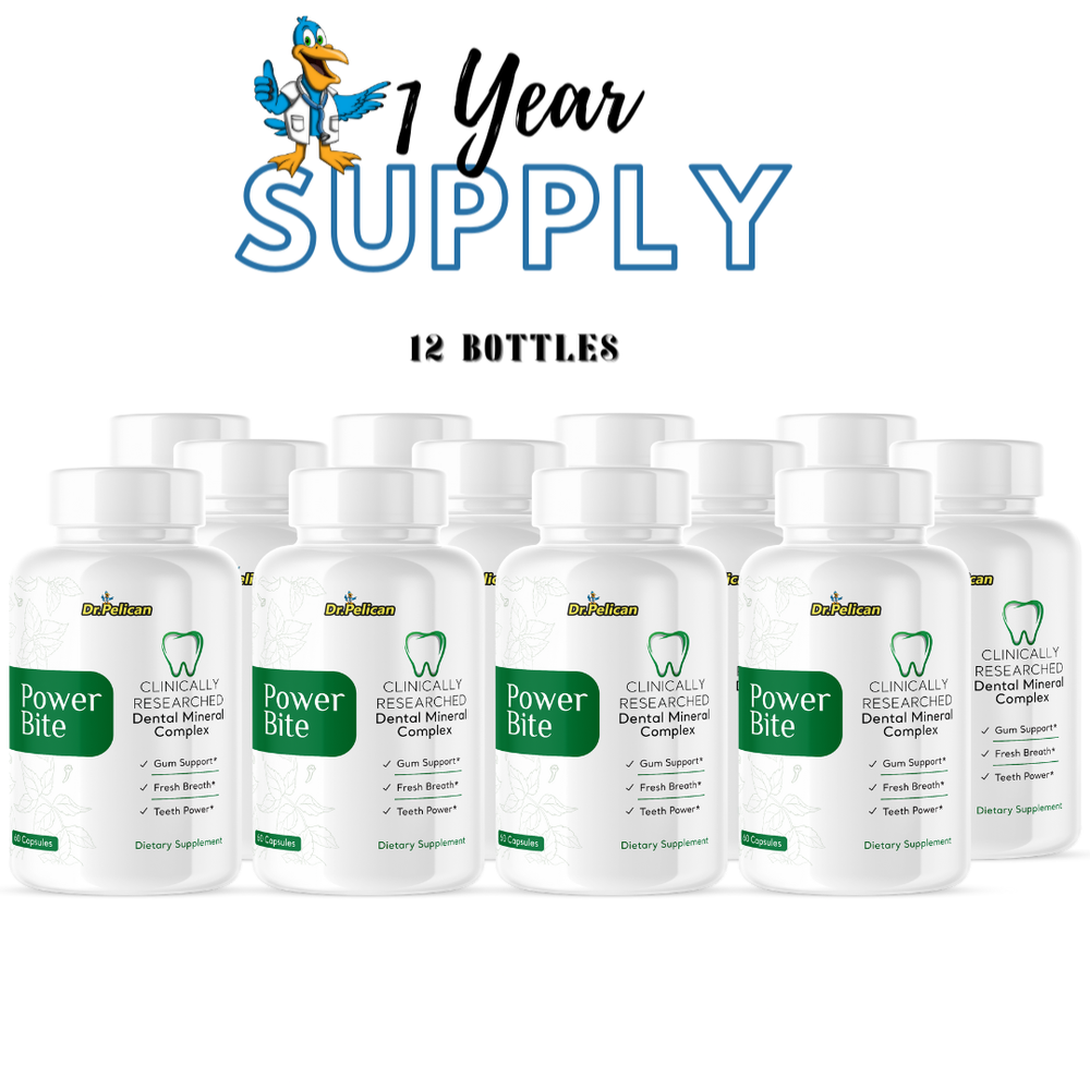 Power Bite-Teeth & Gum Support- 12 Bottles - 720 Capsules