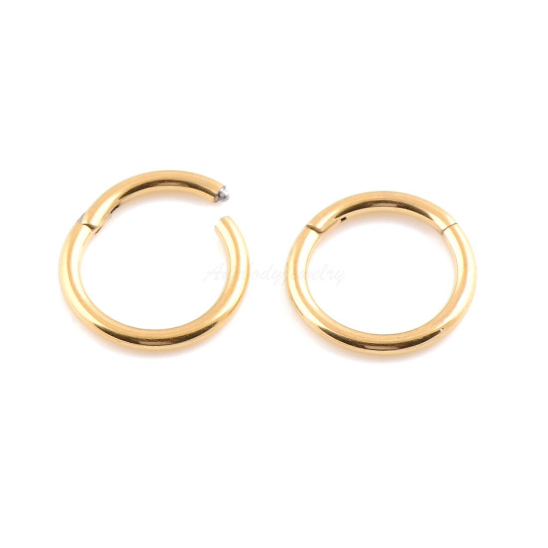 20G 18G 16G 14G Gold Color HINGED Segment Nose Ring Septum Clicker Daith Hoop