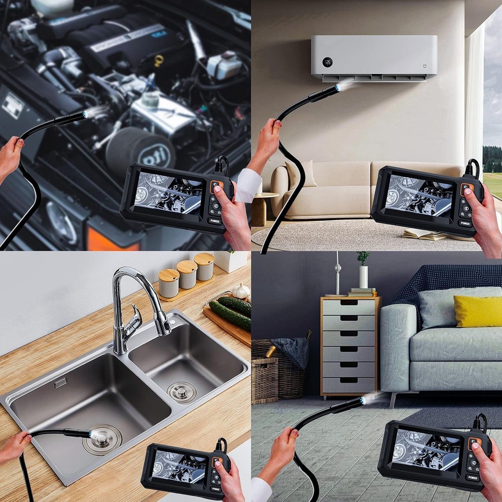 Endoscope Camera with Light, Borescope Camera with 4.3" IPS Screen, 1920P HD ...