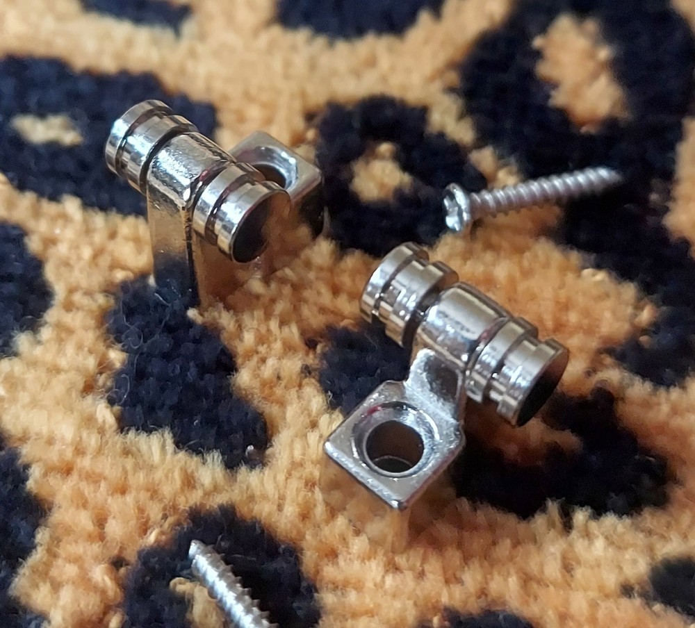 string tree guides (2) roller style chrome with screws 2pc