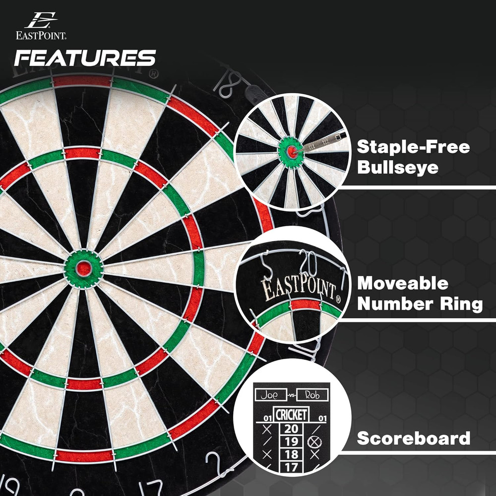 Dartboard with Scoreboard Set - Includes 3 Darts