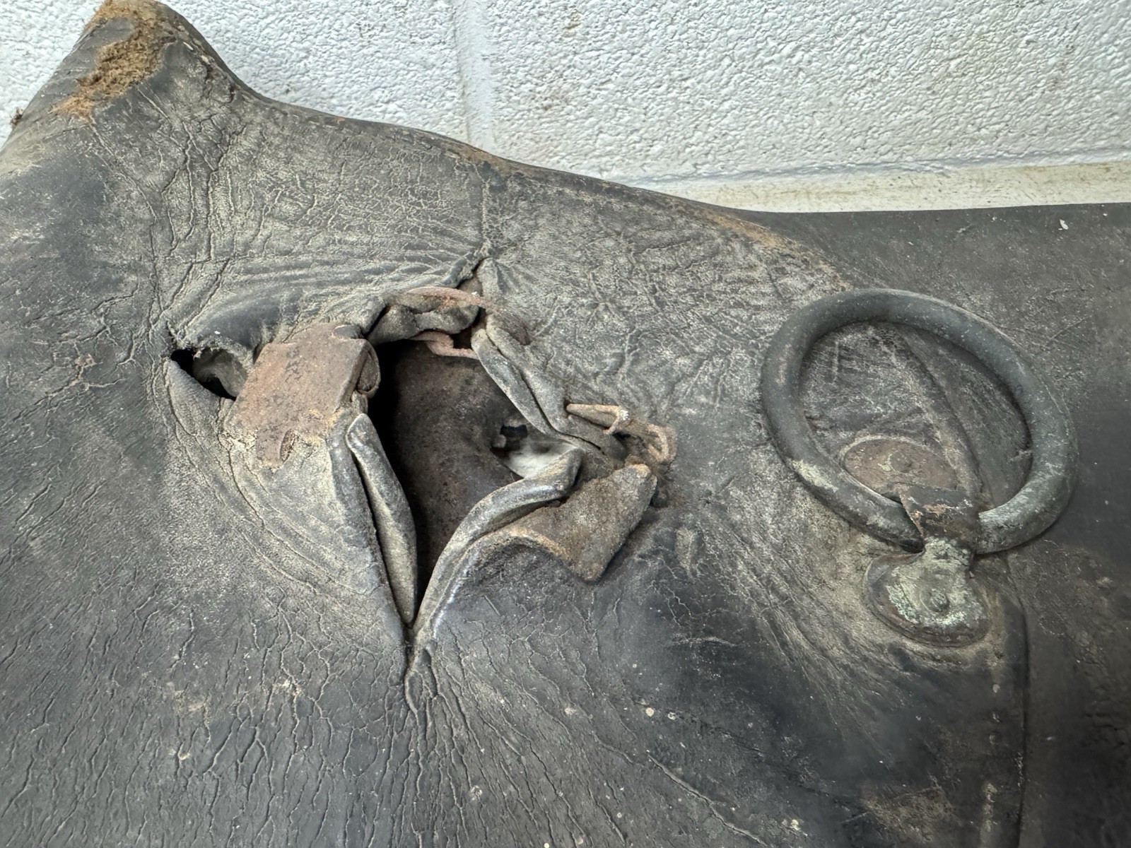 Antique Horse Leather Hames Cover Draft Horse Harness Pad Advertising