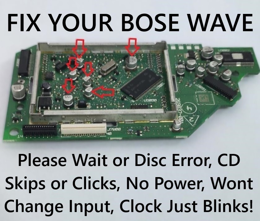 Bose Wave Music System AWRCC1 AWRCC2 FIX for CD Player Capacitor Repair Kit