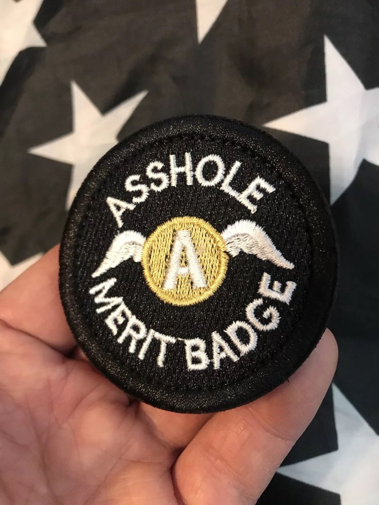 REDWING A**HOLE MERIT 2.5" Embroider Hook/Loop Badge Red Patch