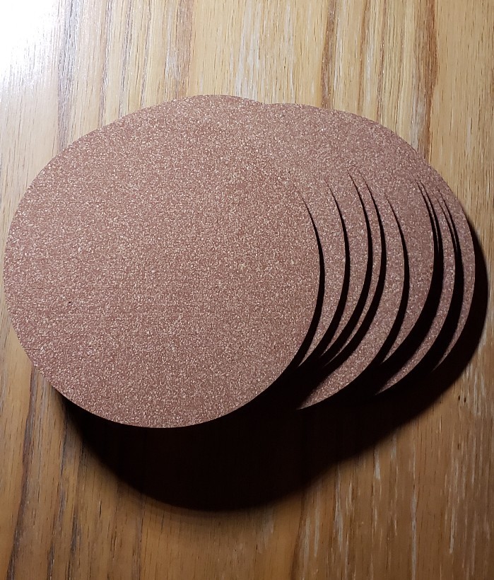 # Brown Rubberized Cork Composite Disc 1/8" x 4 1/2" no hole (96)pcs