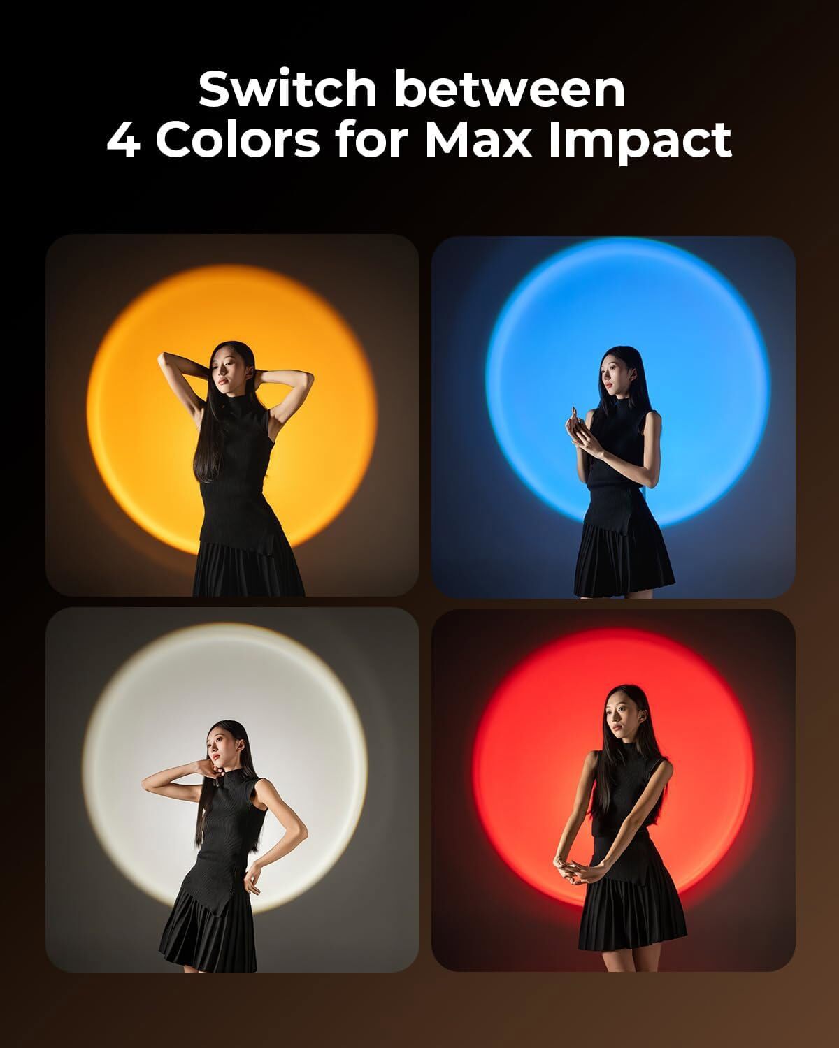 SmallRig RF 10C Mini Spotlight RGB LED Video Light 7500mAh 4 Color Flashlight