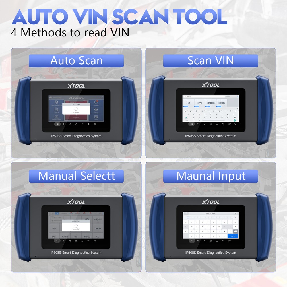 XTOOL IP508S Car OBD2 Diagnostic Scanner Tool ABS SRS System Scan 15+Services