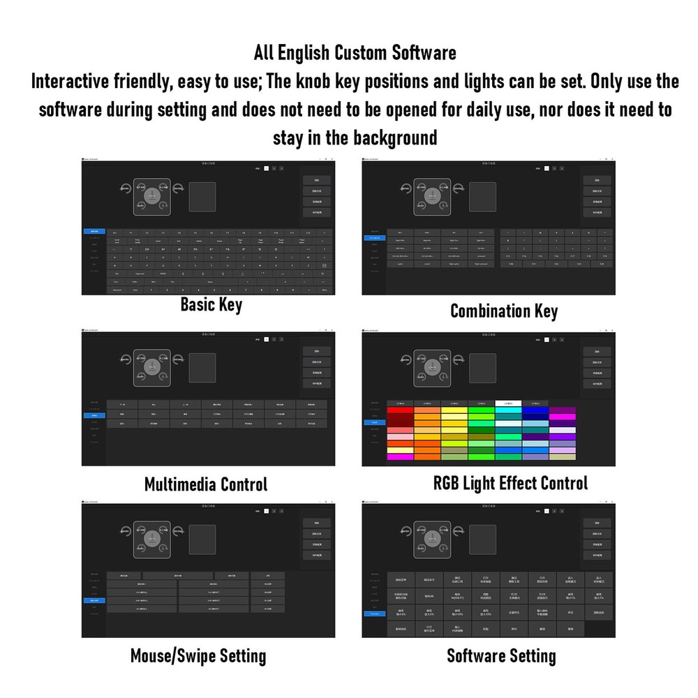 2-Customizable Knob With RGB Light For Volume Control Black