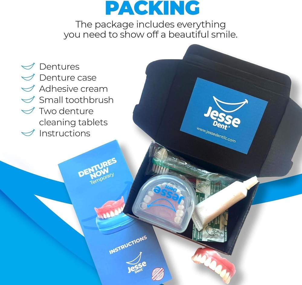 Custom-Fit Upper Dentures for Quick, Comfortable Smile Makeover - Medium/Large