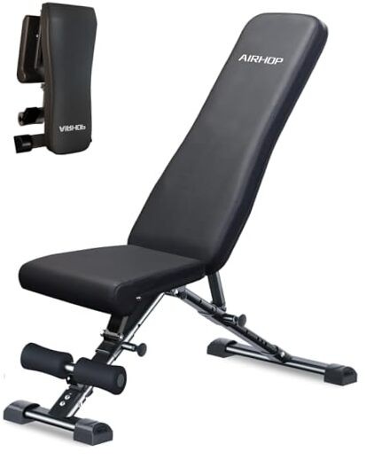 Upgraded Adjustable Weight Bench, Bench Press Full Body Workout, Quick Fold