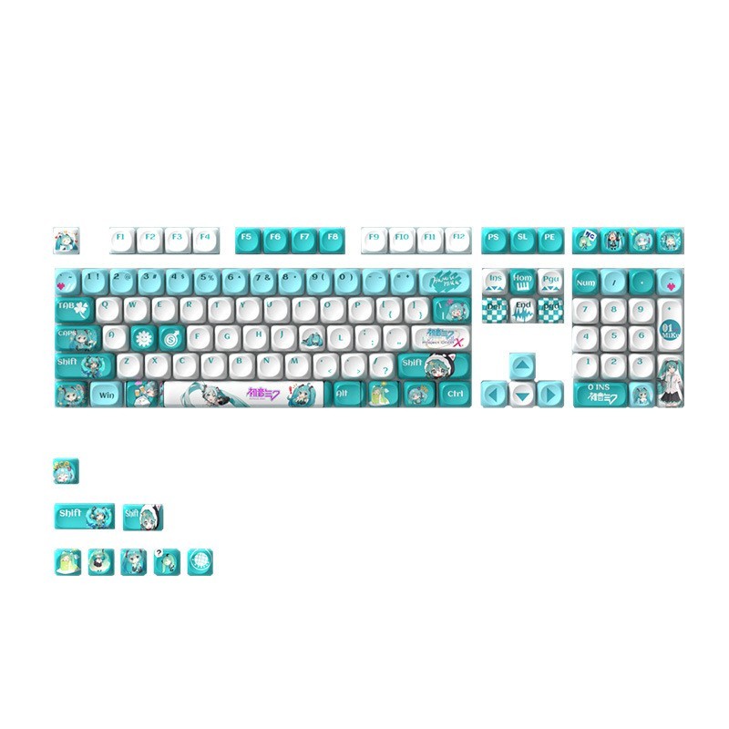 Hatsune Miku 116 PCS MOA Profile Anime Keycap Set For Mechanical Keyborad