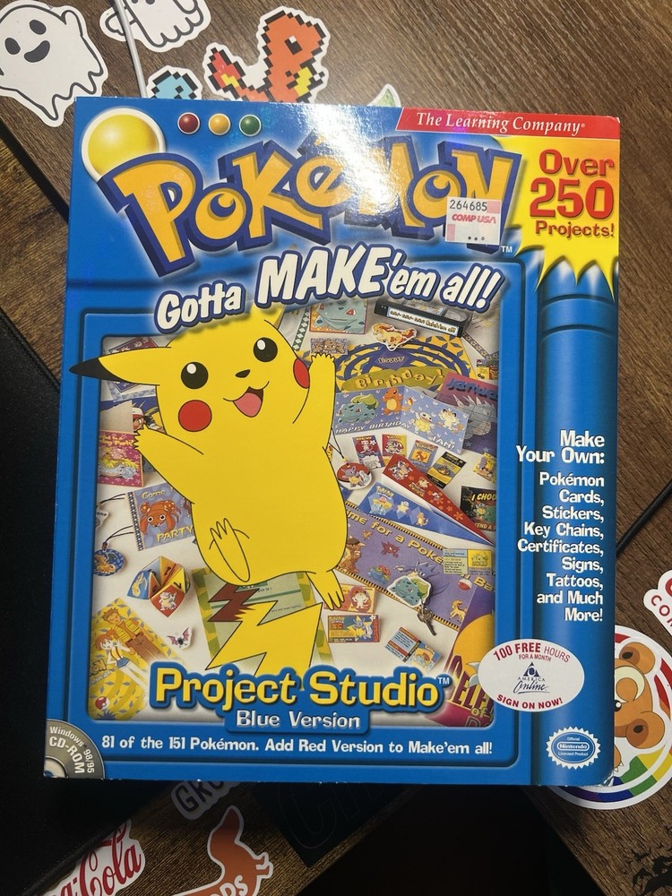 Pokemon Gotta Make'em All Project Studio Blue Version Windows In Box Unopened