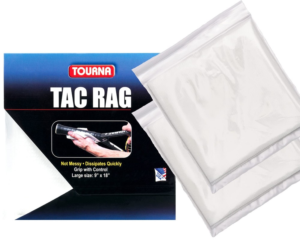 Tourna Tac Rag Sticky Grip Enhancer 2 Pack, White
