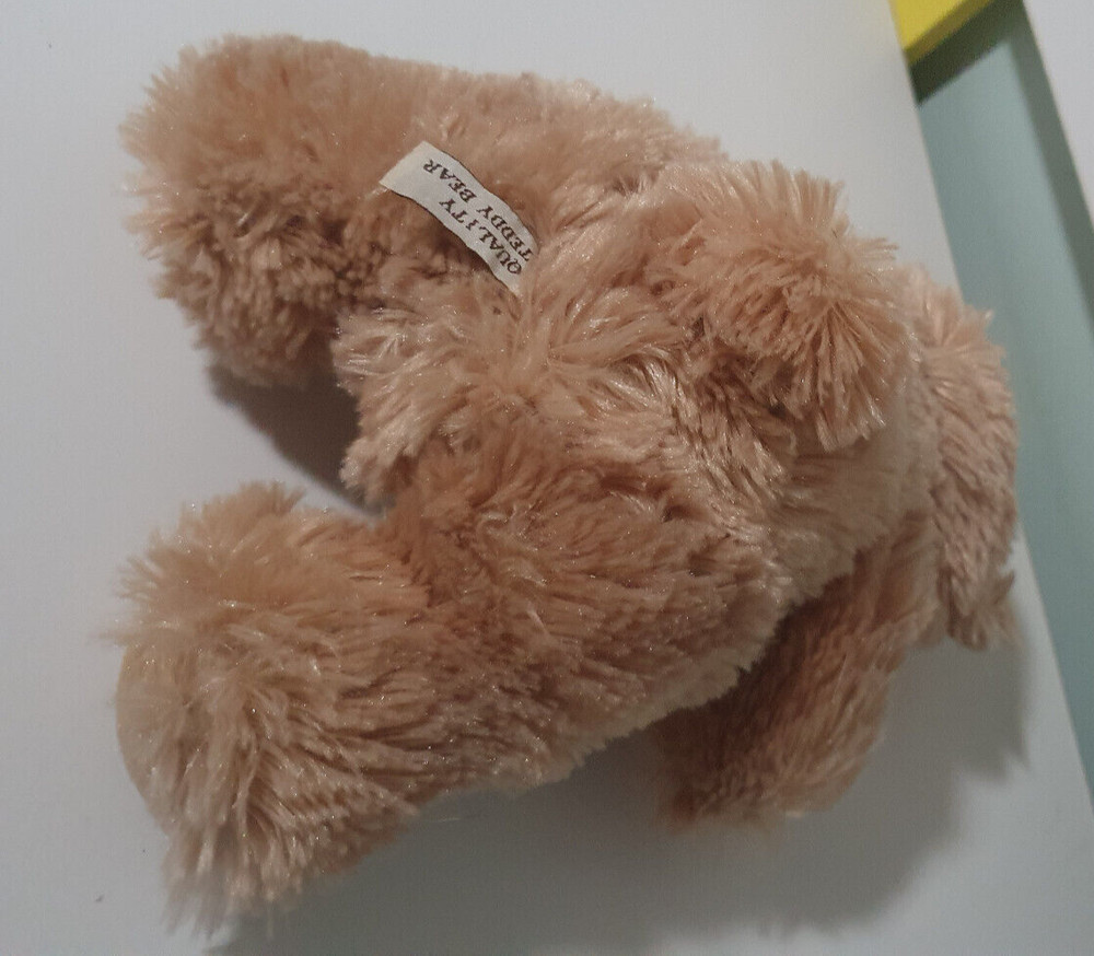 QUALITY TEDDY BEAR BROWN BEAR GOLD BOW 21CM