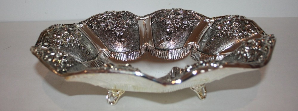 Studio Silversmiths Oval Footed Tray 10" X 8" X 3.5"H New in Box