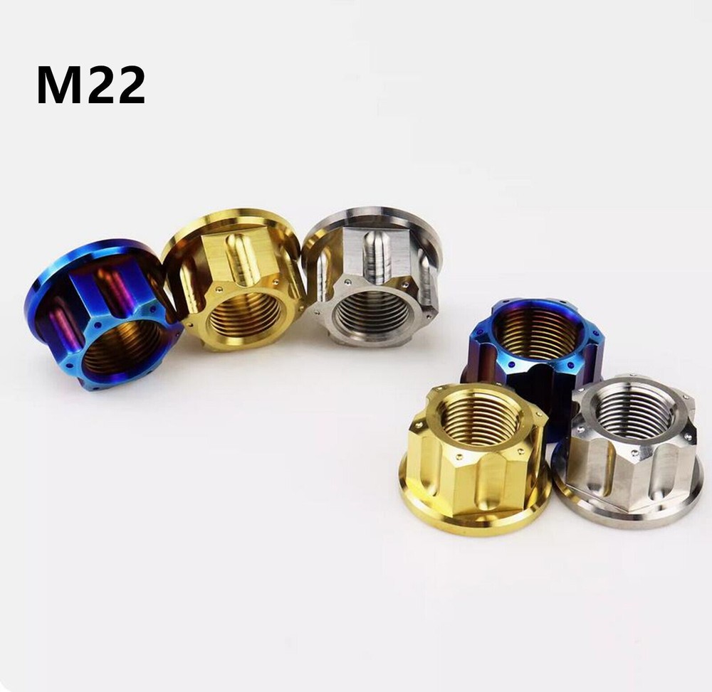 M22 Titanium Alloy Nut Motorcycle Axis Hex Nut Pitch 1.5