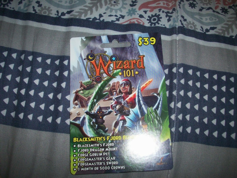 Blacksmith’s Fjord Bundle Wizard 101 BUNDLE Game Card Crowns Forge Goblin Pet +
